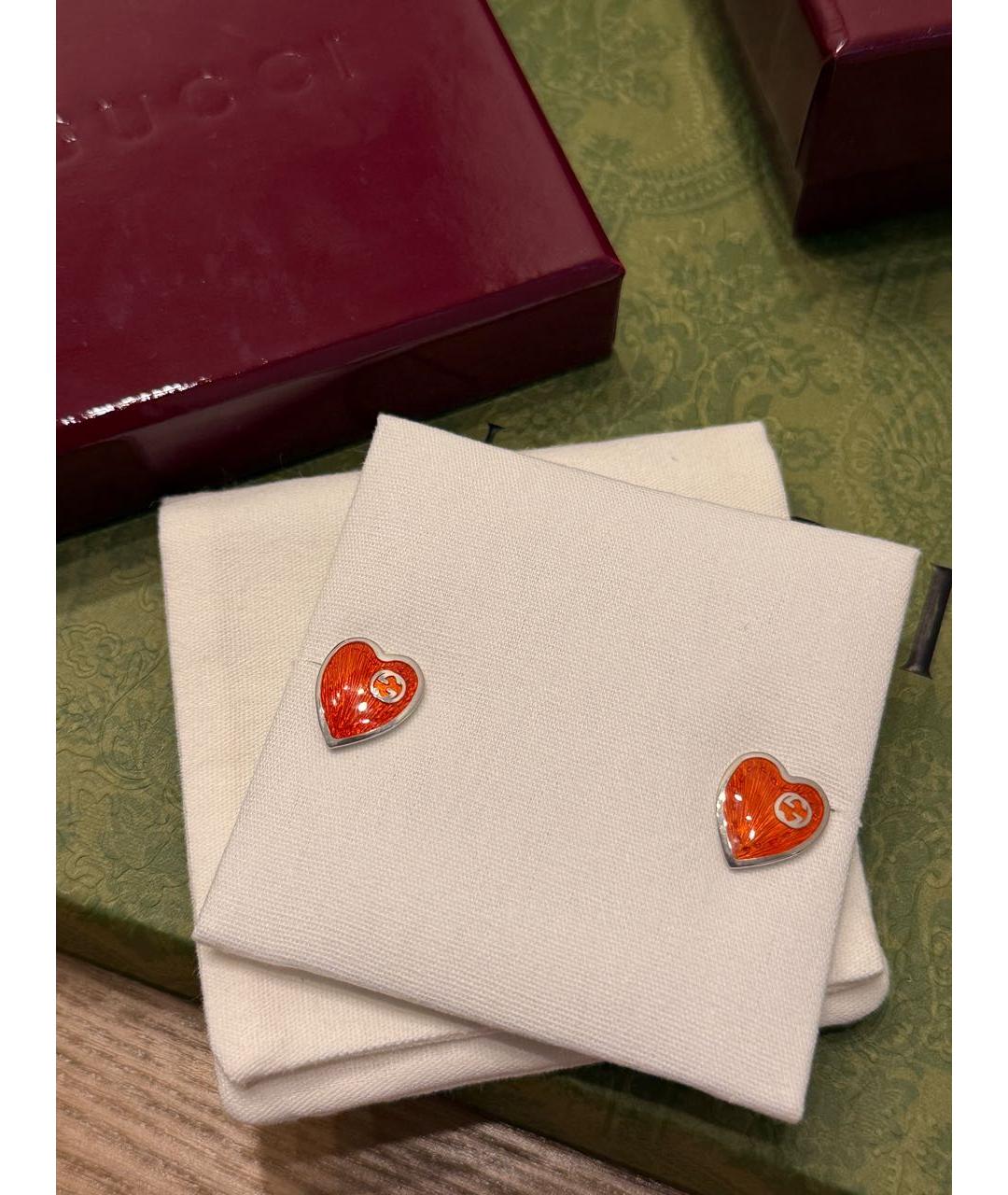 GUCCI Красные серебряные серьги, фото 6