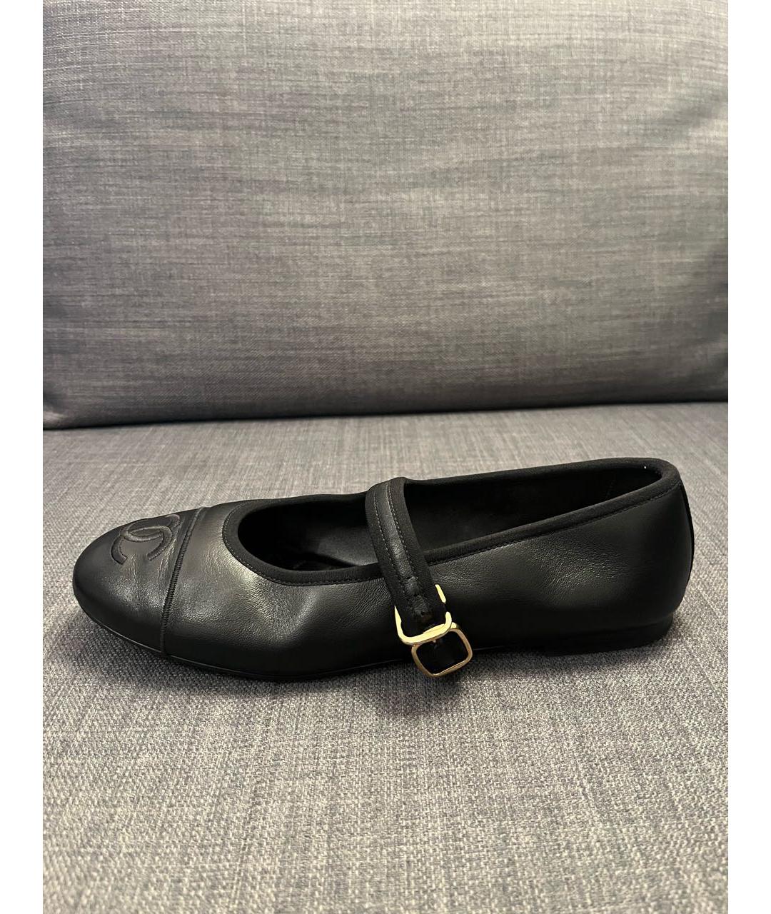 CHANEL Черные кожаные балетки, фото 6