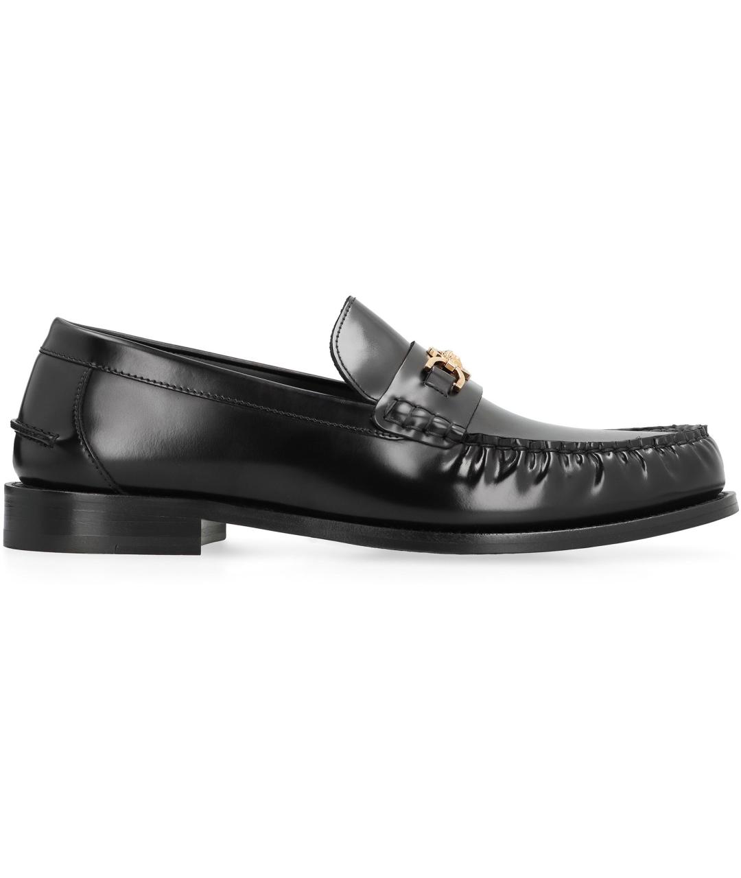 VERSACE Черные кожаные лоферы, фото 2