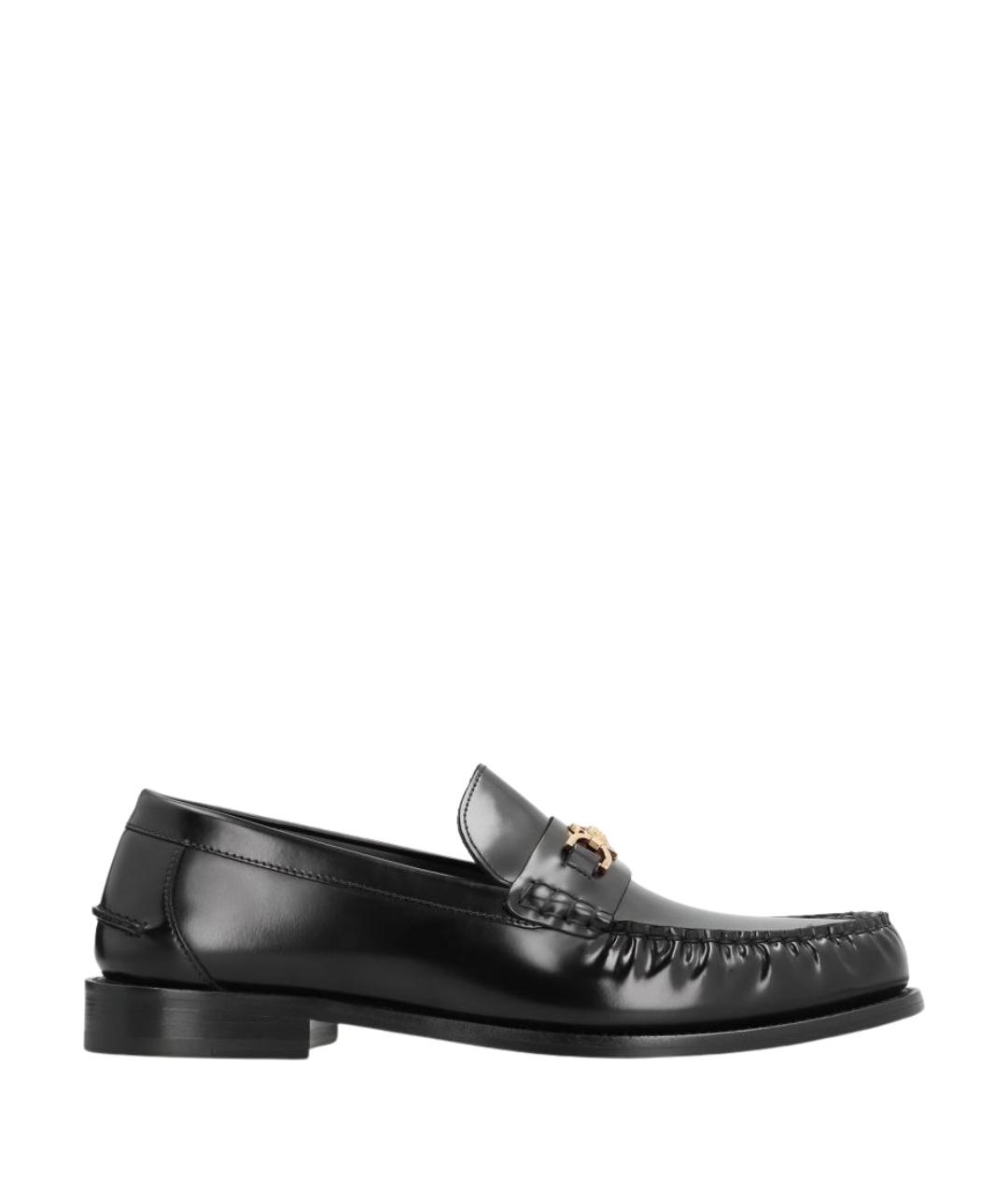 VERSACE Черные кожаные лоферы, фото 1