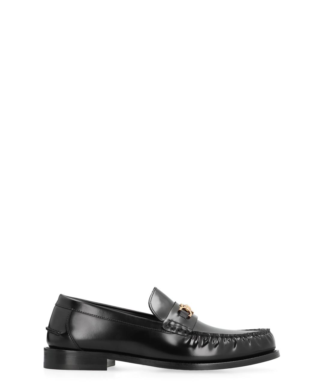 VERSACE Черные кожаные лоферы, фото 5