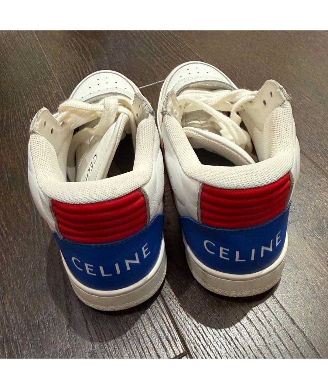 CELINE Белые кожаные кеды, фото 5