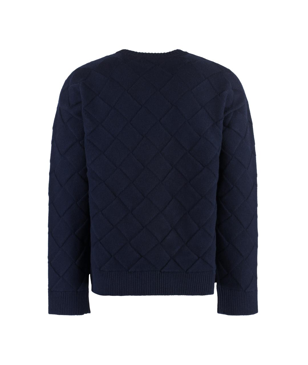 BOTTEGA VENETA Синий шерстяной джемпер / свитер, фото 2