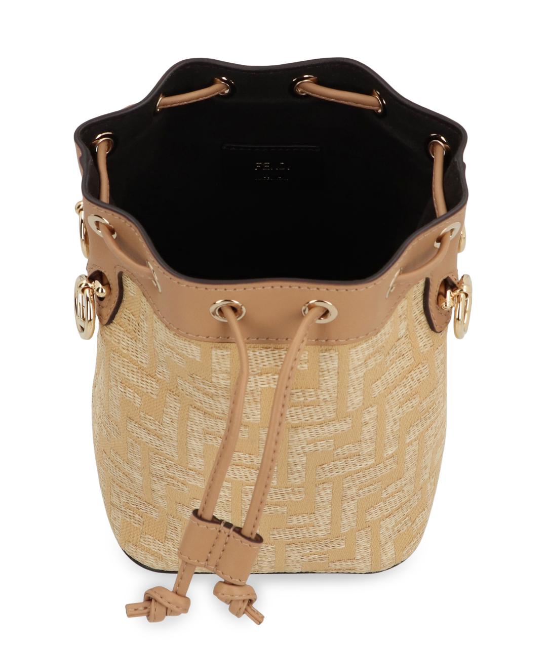 FENDI Бежевая сумка через плечо из канвы, фото 6