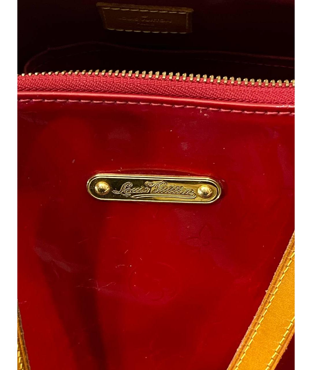 LOUIS VUITTON Красная кожаная сумка тоут, фото 7