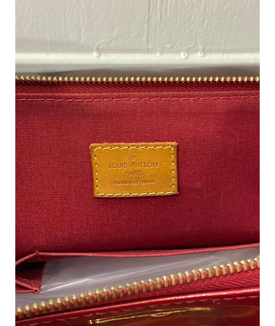 LOUIS VUITTON Красная кожаная сумка тоут, фото 5