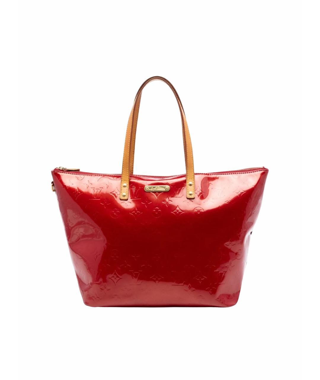LOUIS VUITTON Красная кожаная сумка тоут, фото 11