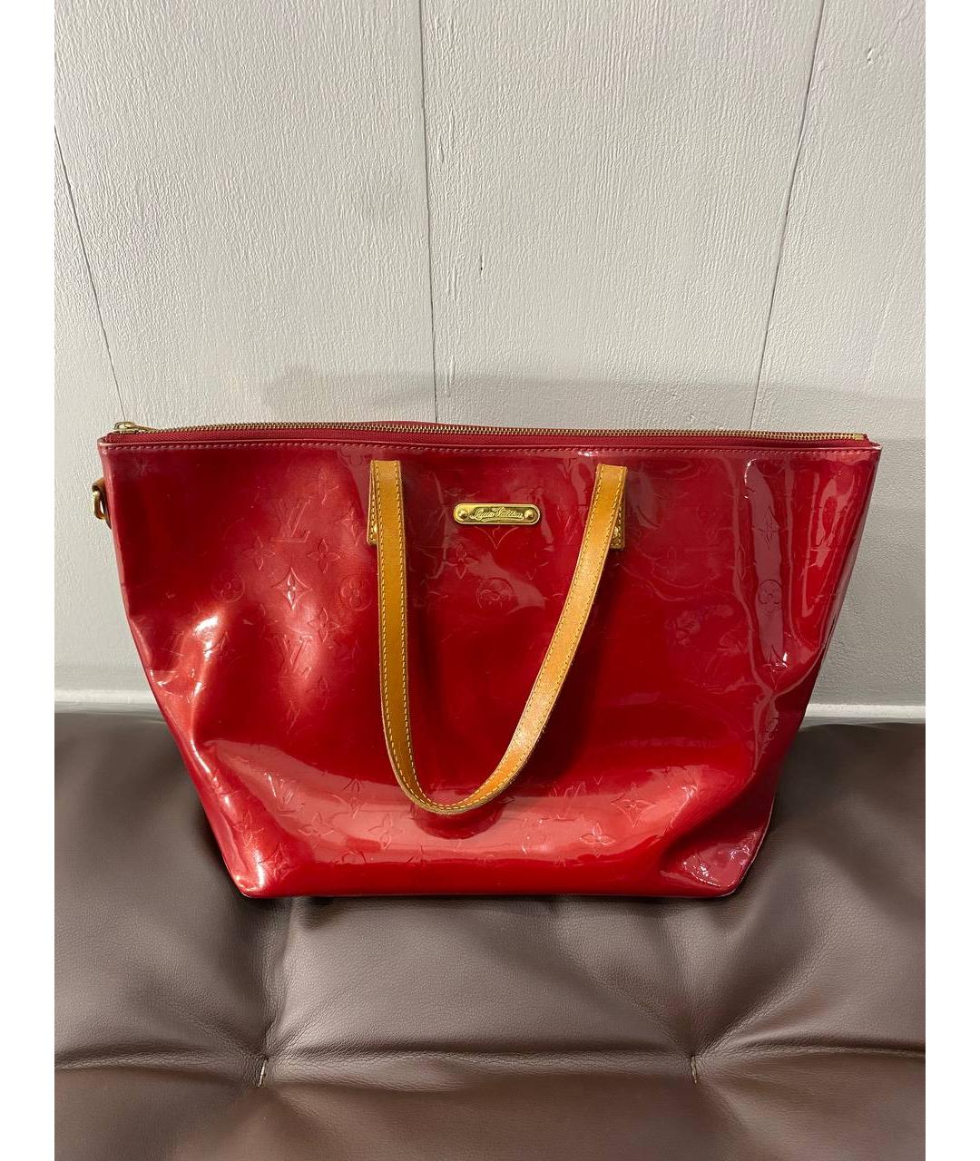LOUIS VUITTON Красная кожаная сумка тоут, фото 2