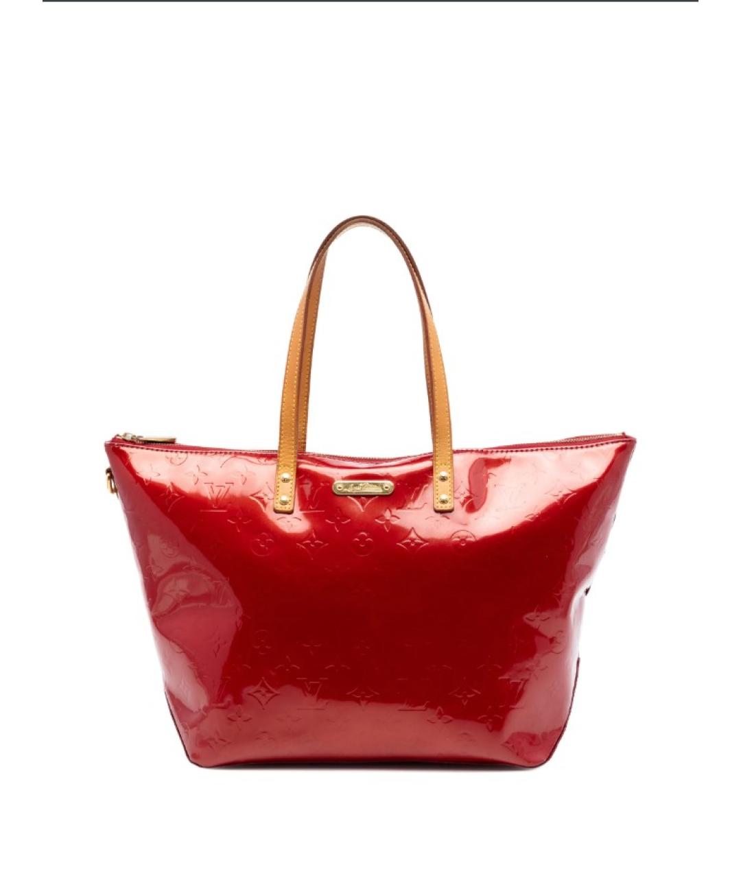 LOUIS VUITTON Красная кожаная сумка тоут, фото 10