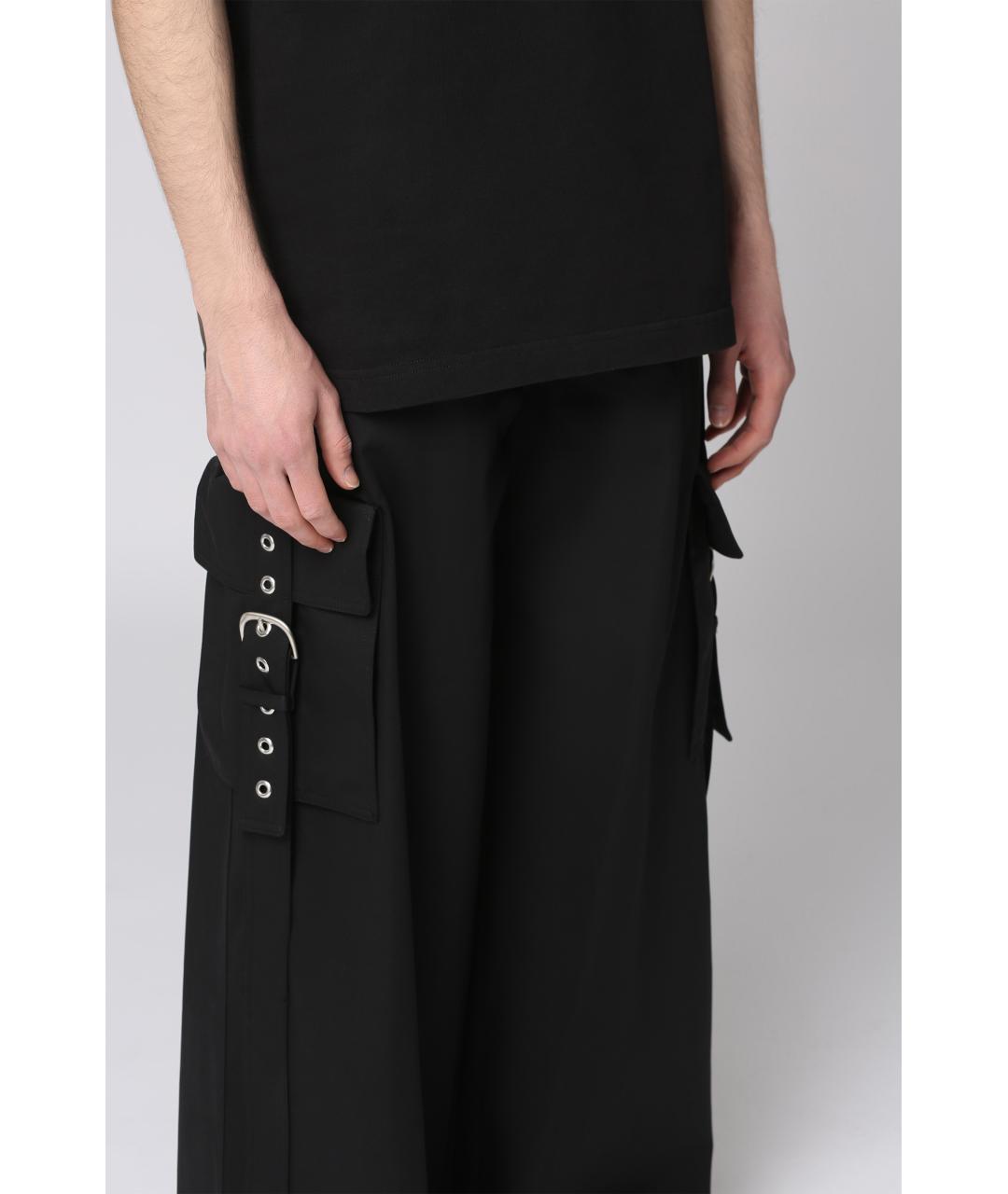 OFF-WHITE Черные хлопковые повседневные брюки, фото 4