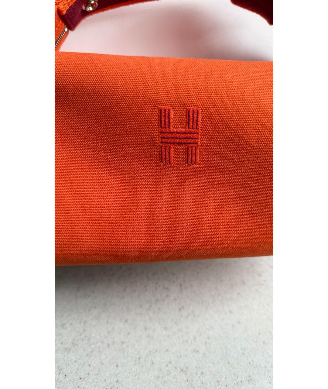 HERMES Оранжевая тканевая косметичка, фото 6