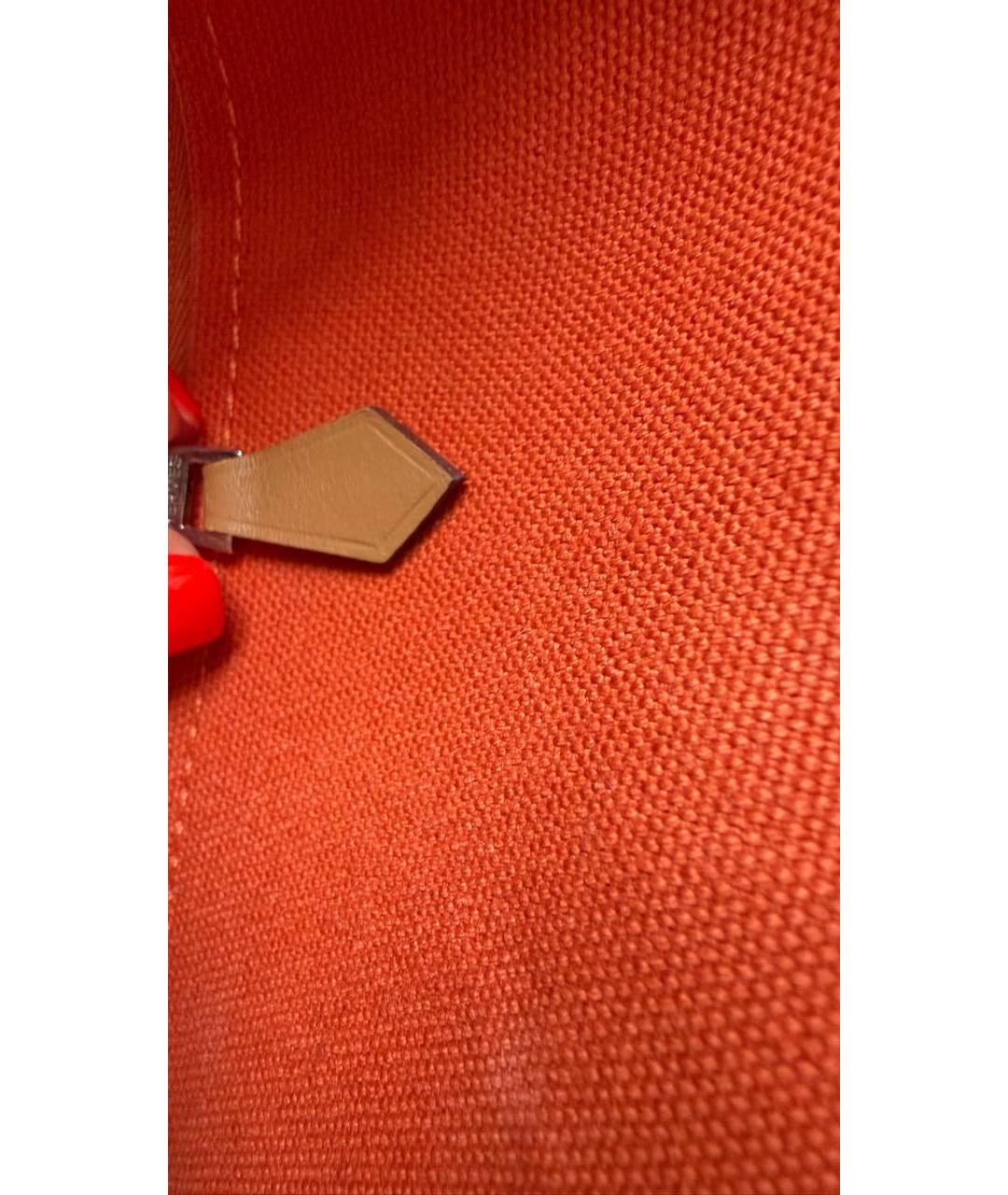 HERMES Оранжевая тканевая косметичка, фото 8