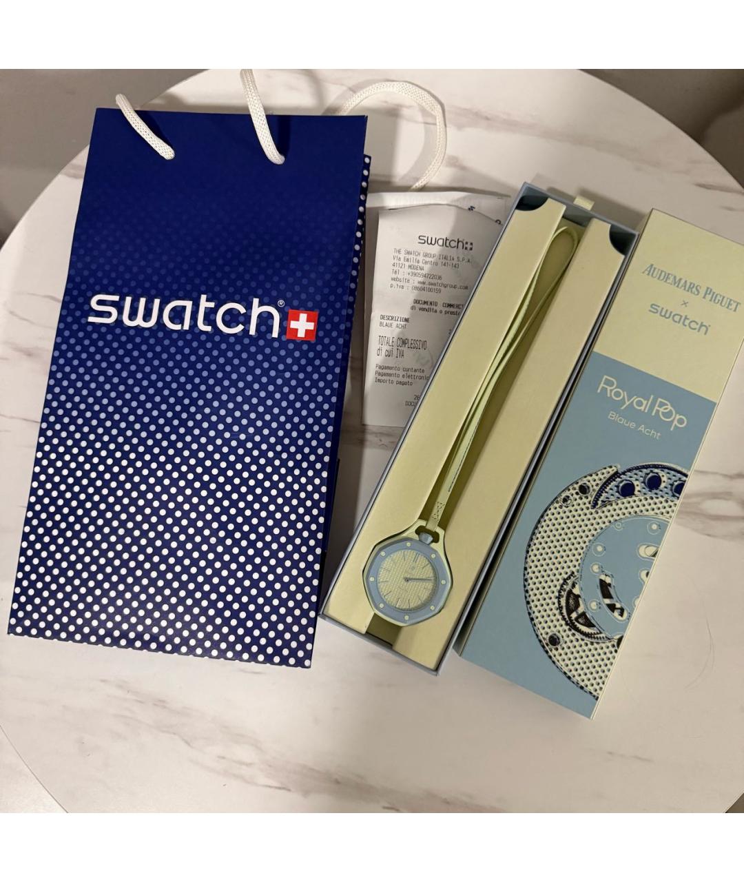 Swatch Голубые часы, фото 4