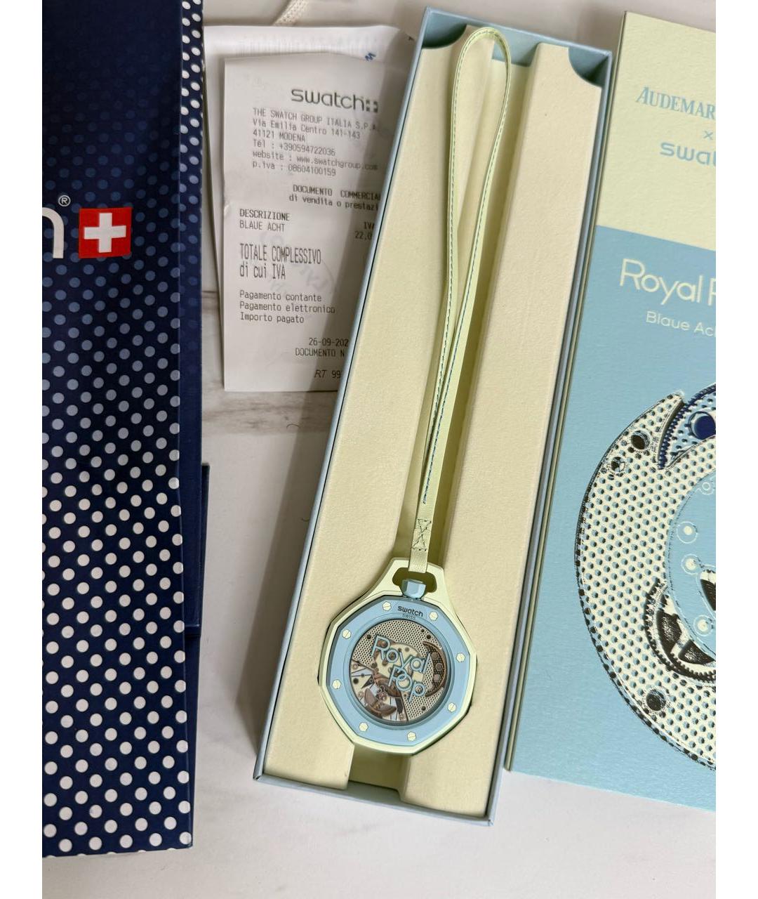 Swatch Голубые часы, фото 3