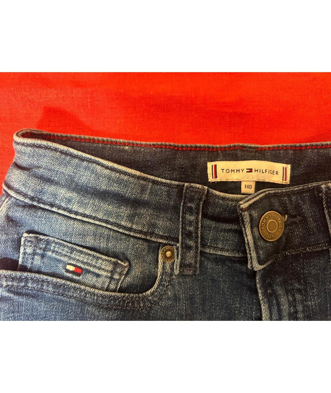 TOMMY HILFIGER Голубые хлопковые детские джинсы, фото 4