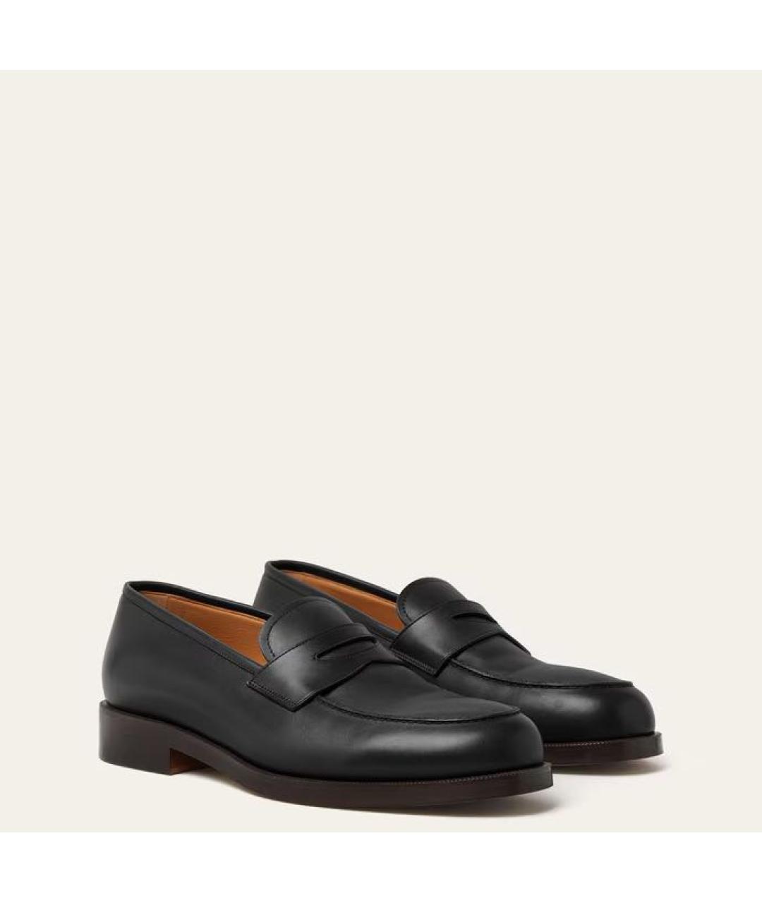 LORO PIANA Черные кожаные лоферы, фото 2