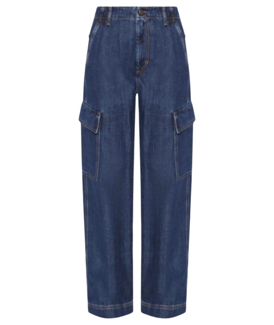 MAX MARA Темно-синие хлопковые прямые джинсы, фото 1