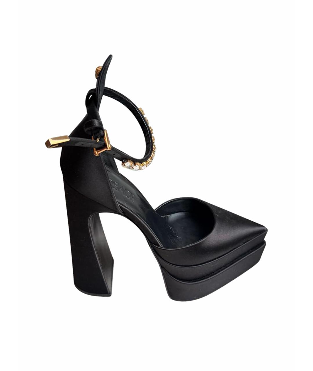 VERSACE Черные текстильные туфли, фото 1