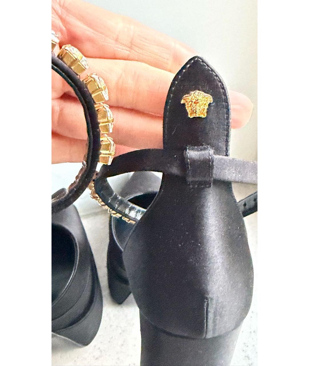 VERSACE Черные текстильные туфли, фото 6