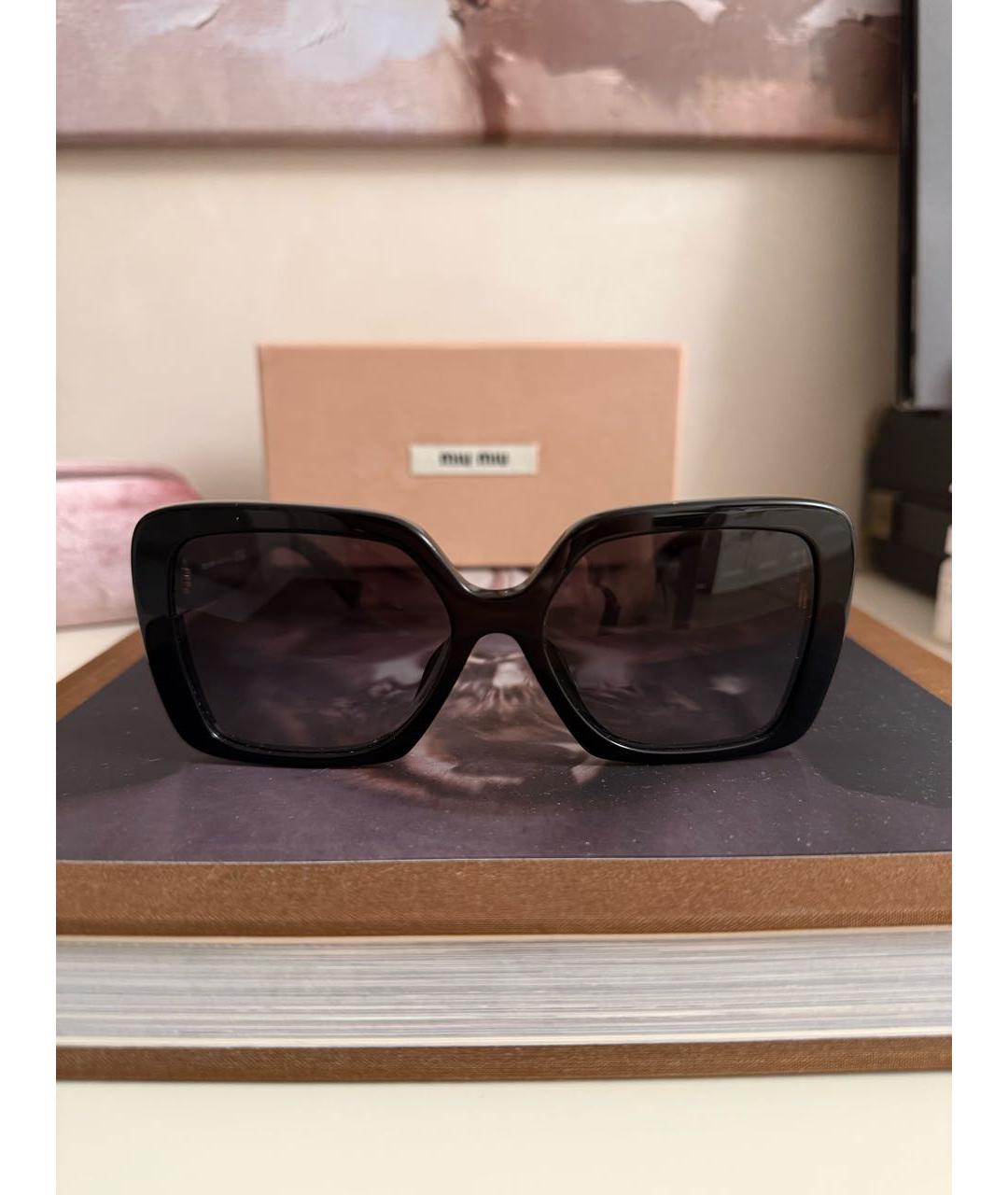 MIU MIU Черные пластиковые солнцезащитные очки, фото 6