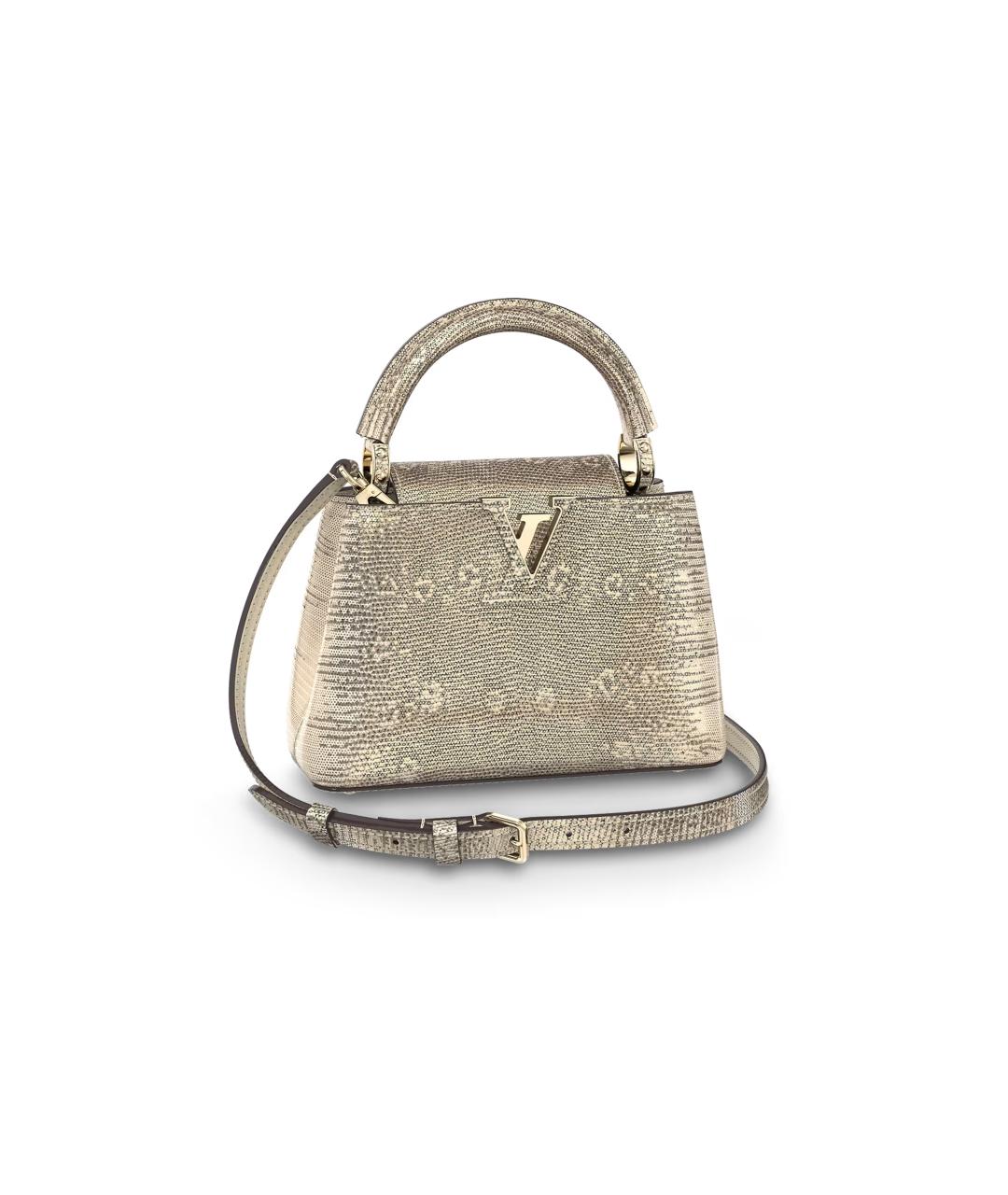 LOUIS VUITTON Золотая кожаная сумка через плечо, фото 6