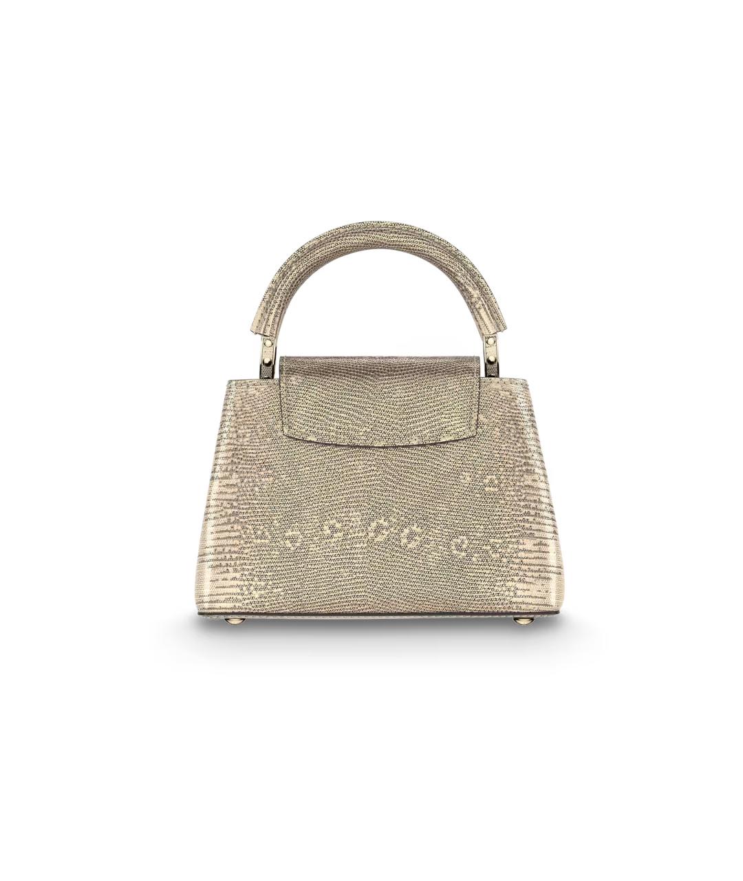 LOUIS VUITTON Золотая кожаная сумка через плечо, фото 3