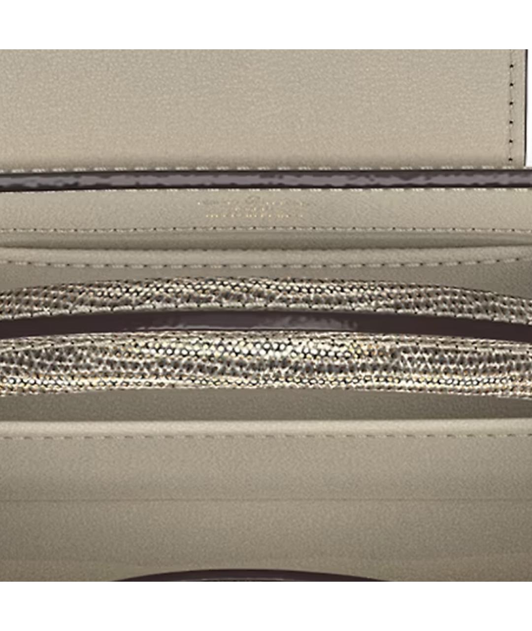 LOUIS VUITTON Золотая кожаная сумка через плечо, фото 5
