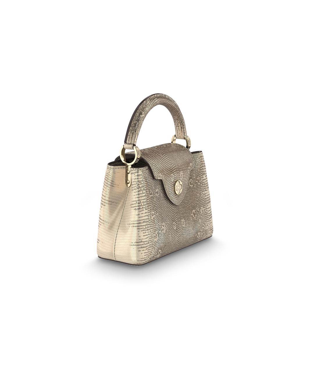 LOUIS VUITTON Золотая кожаная сумка через плечо, фото 2