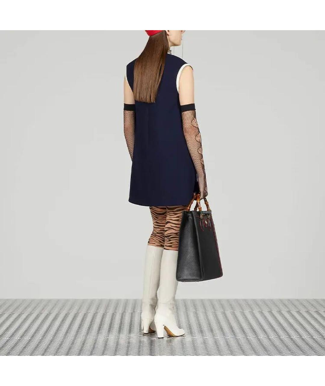 GUCCI Темно-синее шерстяное повседневное платье, фото 7