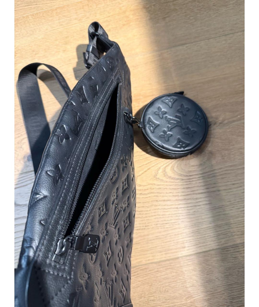 LOUIS VUITTON Черная кожаная сумка на плечо, фото 3