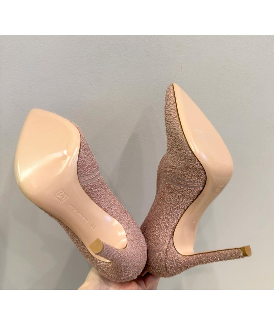 GIANVITO ROSSI Розовые текстильные ботфорты, фото 8