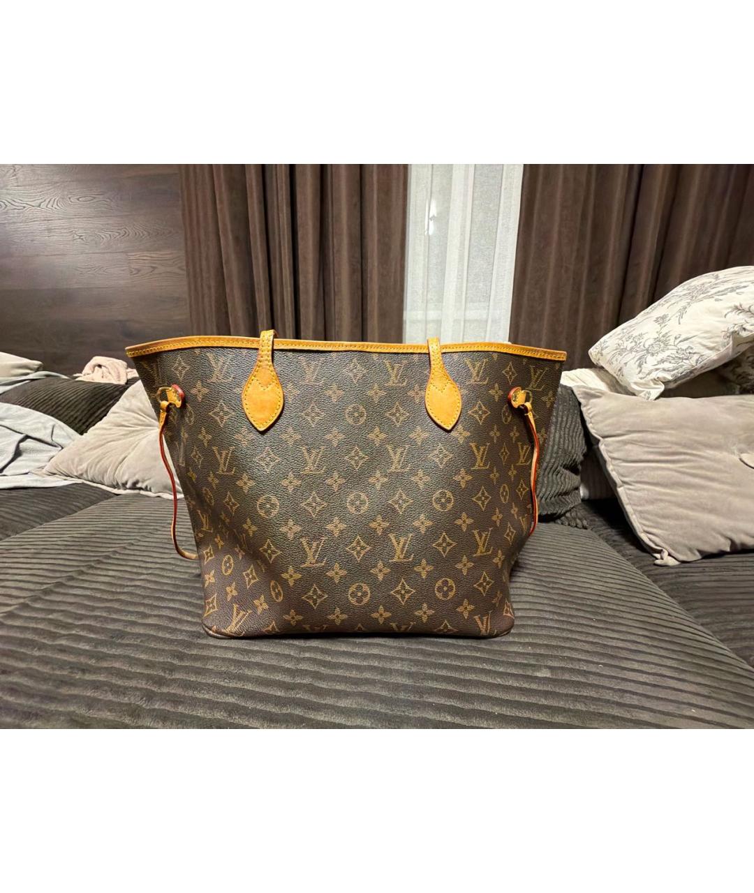 LOUIS VUITTON Коричневая сумка тоут из канвы, фото 7