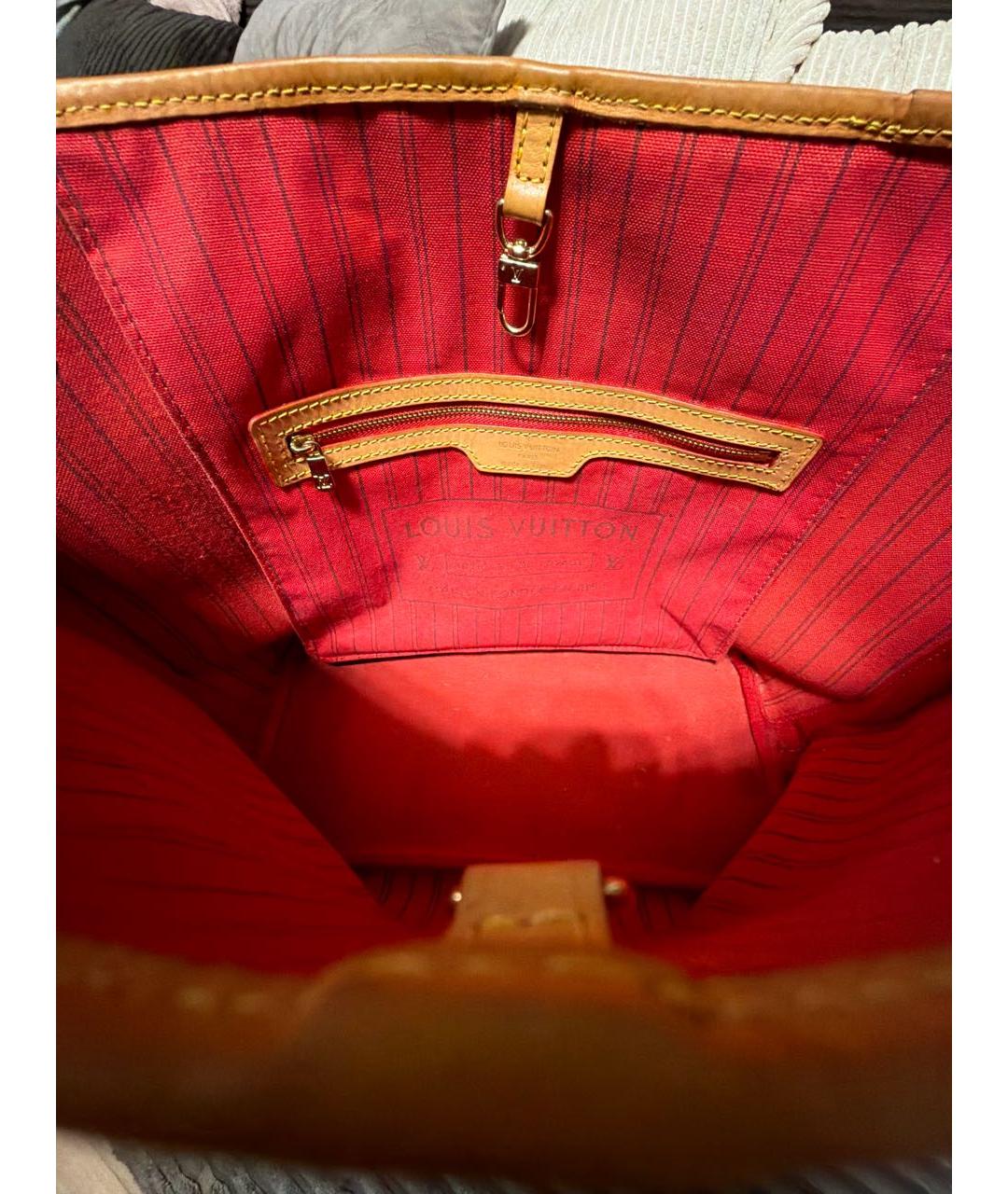 LOUIS VUITTON Коричневая сумка тоут из канвы, фото 4