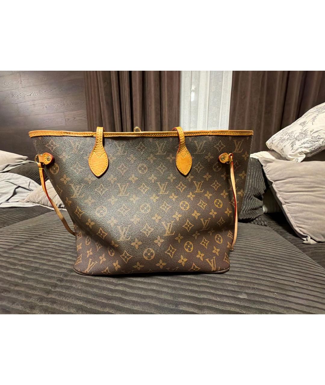 LOUIS VUITTON Коричневая сумка тоут из канвы, фото 3
