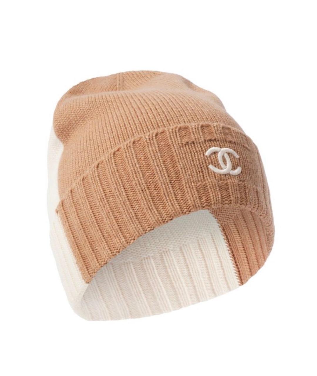 CHANEL Бежевая шерстяная шапка, фото 4