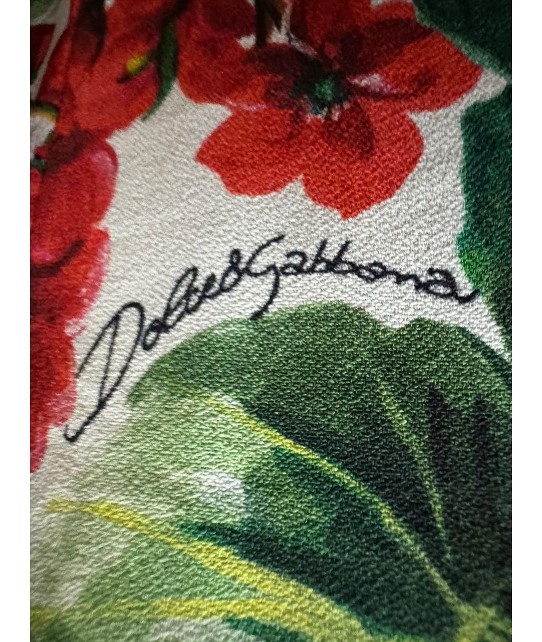 DOLCE&GABBANA Мульти вискозные прямые брюки, фото 5