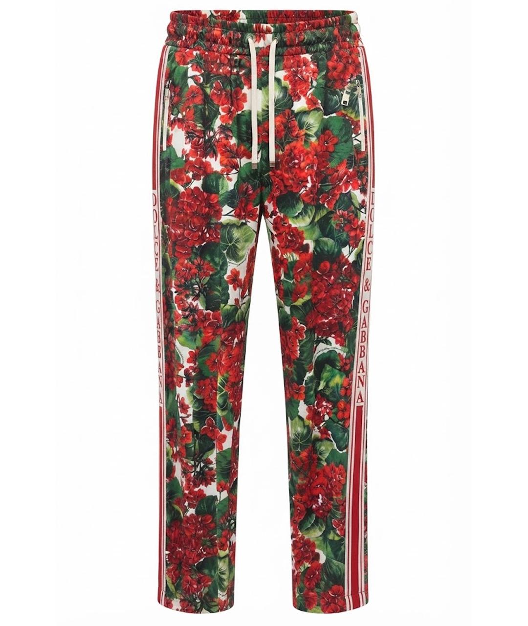 DOLCE&GABBANA Мульти вискозные прямые брюки, фото 1