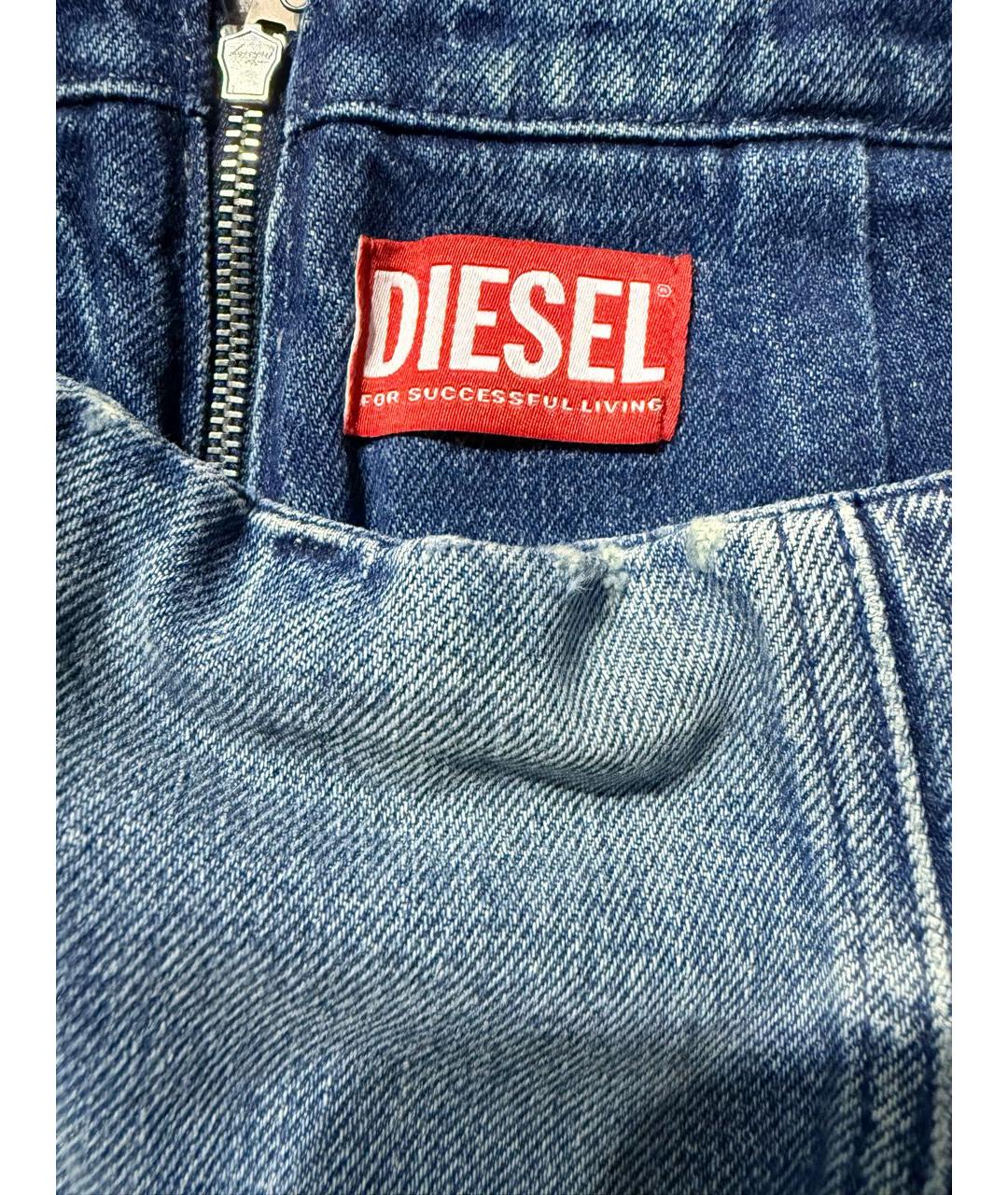 DIESEL Голубая хлопковая юбка мини, фото 3
