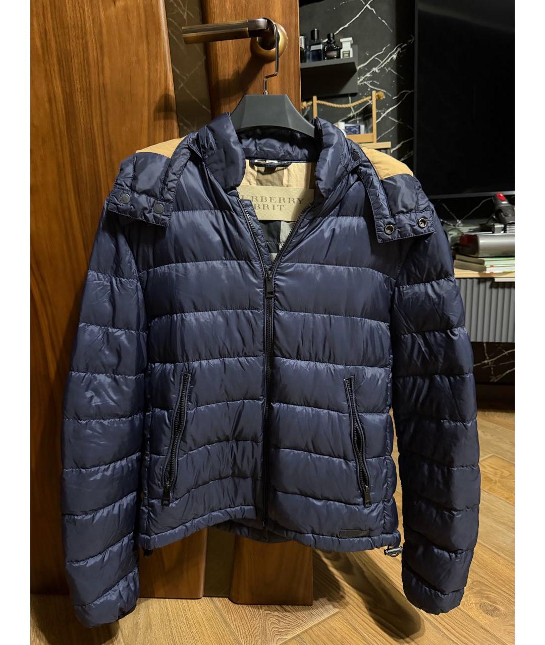 BURBERRY Темно-синяя полиамидовая куртка, фото 7