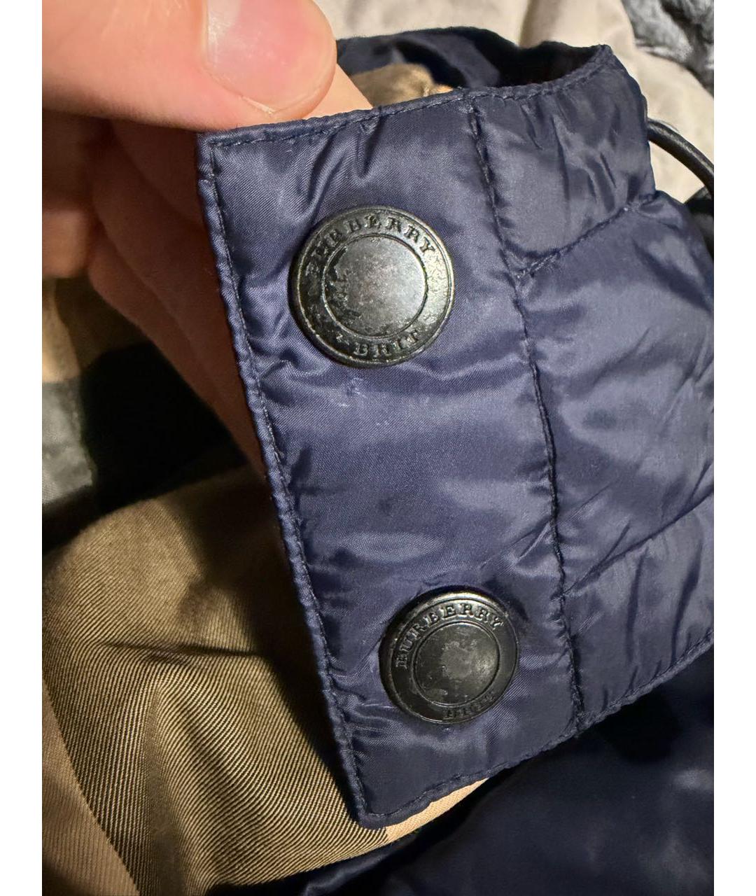 BURBERRY Темно-синяя полиамидовая куртка, фото 5