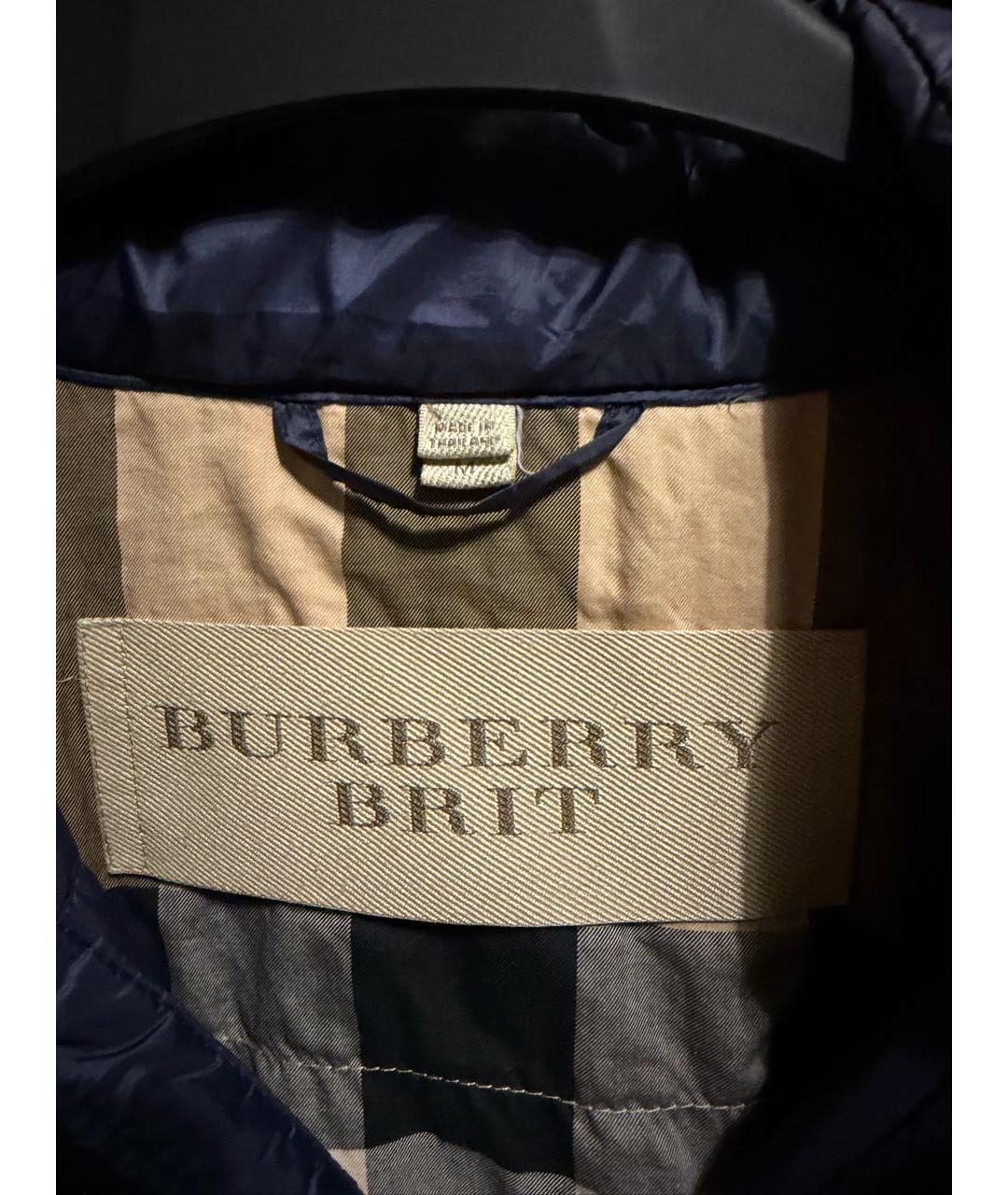 BURBERRY Темно-синяя полиамидовая куртка, фото 3