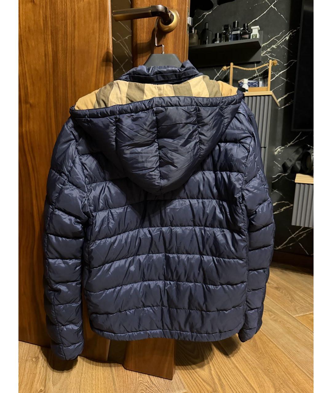 BURBERRY Темно-синяя полиамидовая куртка, фото 2