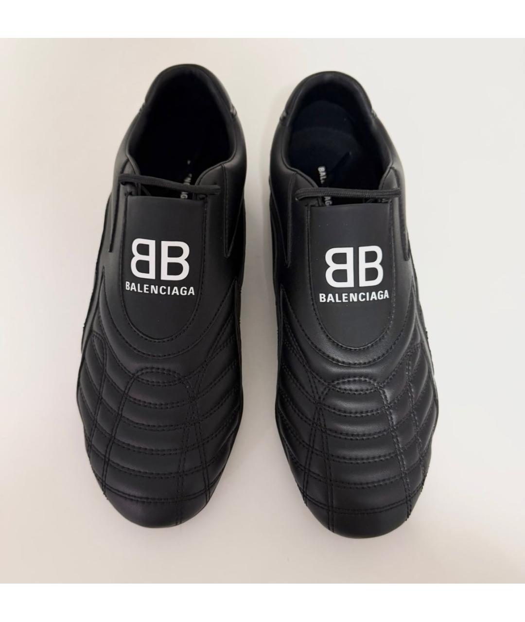 BALENCIAGA Черные кожаные кроссовки, фото 2