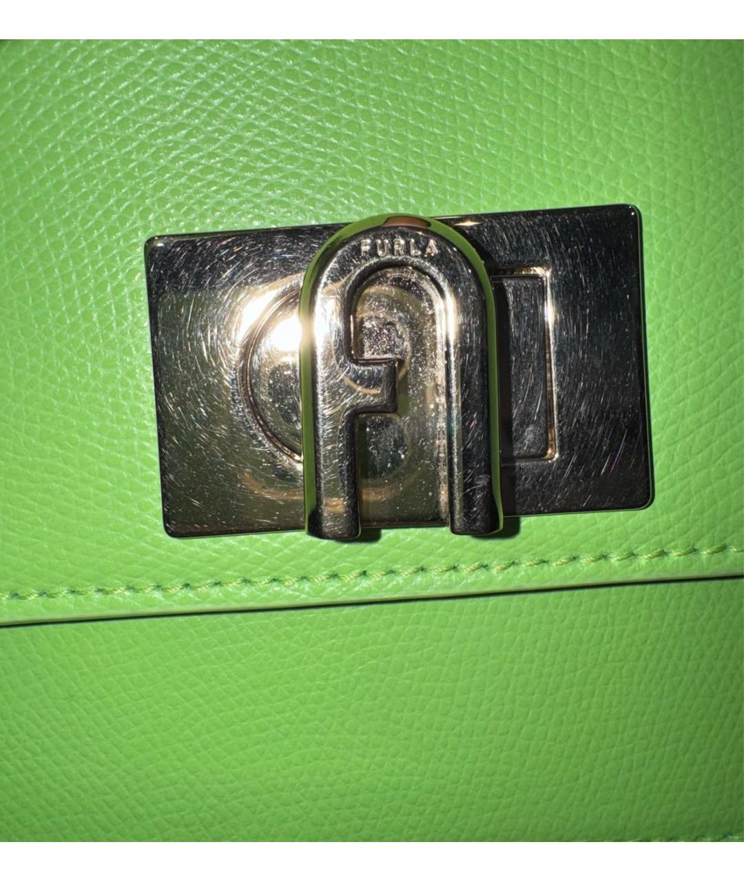 FURLA Зеленая кожаная сумка через плечо, фото 6