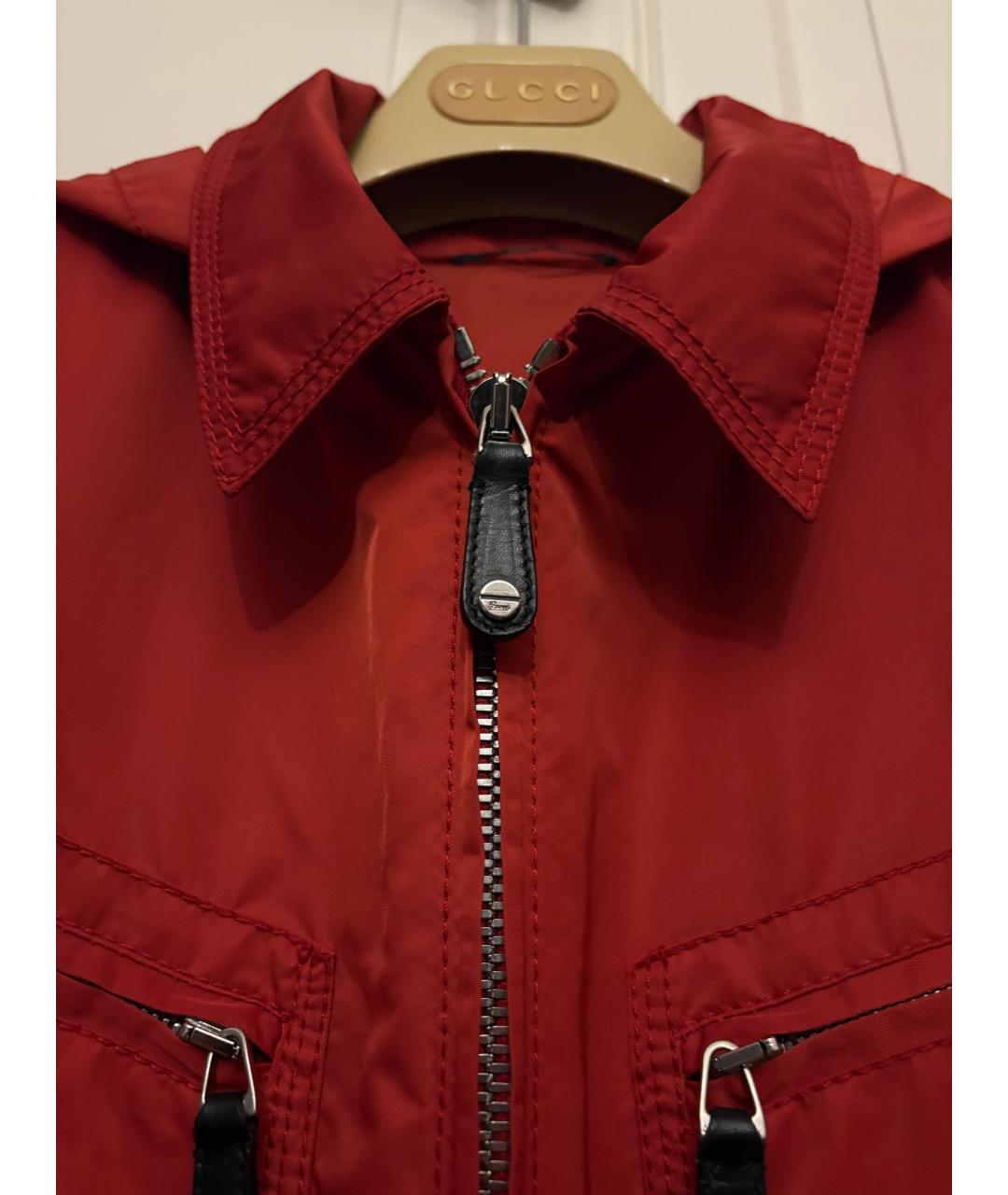 GUCCI Красная полиамидовая куртка, фото 4
