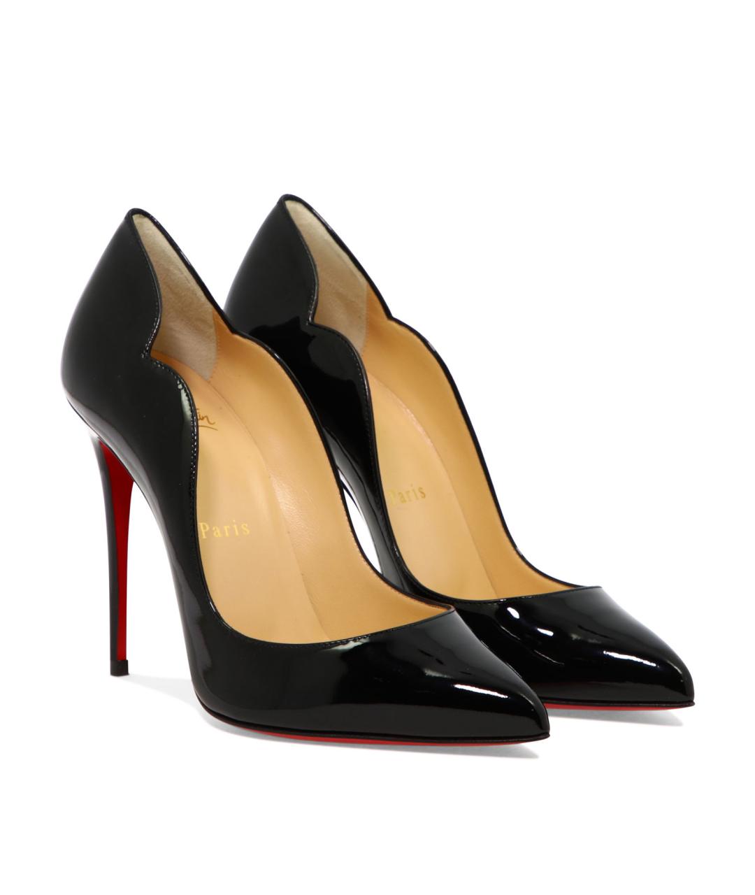 CHRISTIAN LOUBOUTIN Черные кожаные туфли, фото 2