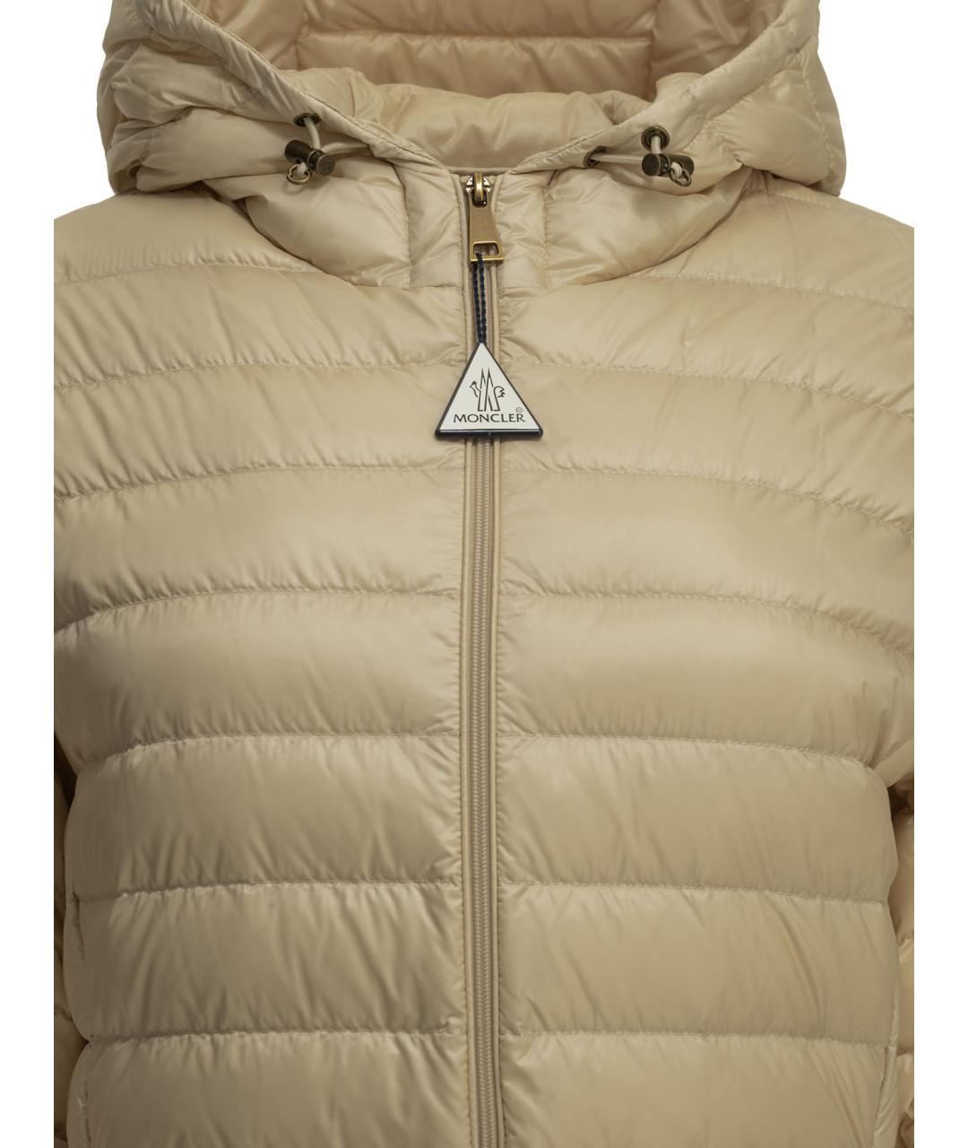 MONCLER Бежевая полиамидовая куртка, фото 3