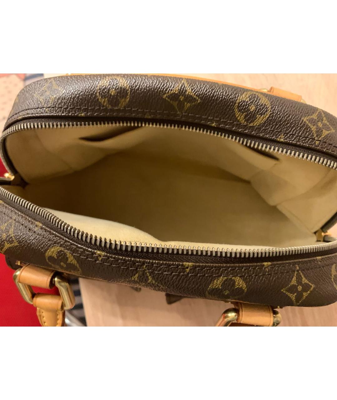 LOUIS VUITTON Коричневая сумка с короткими ручками из канвы, фото 4