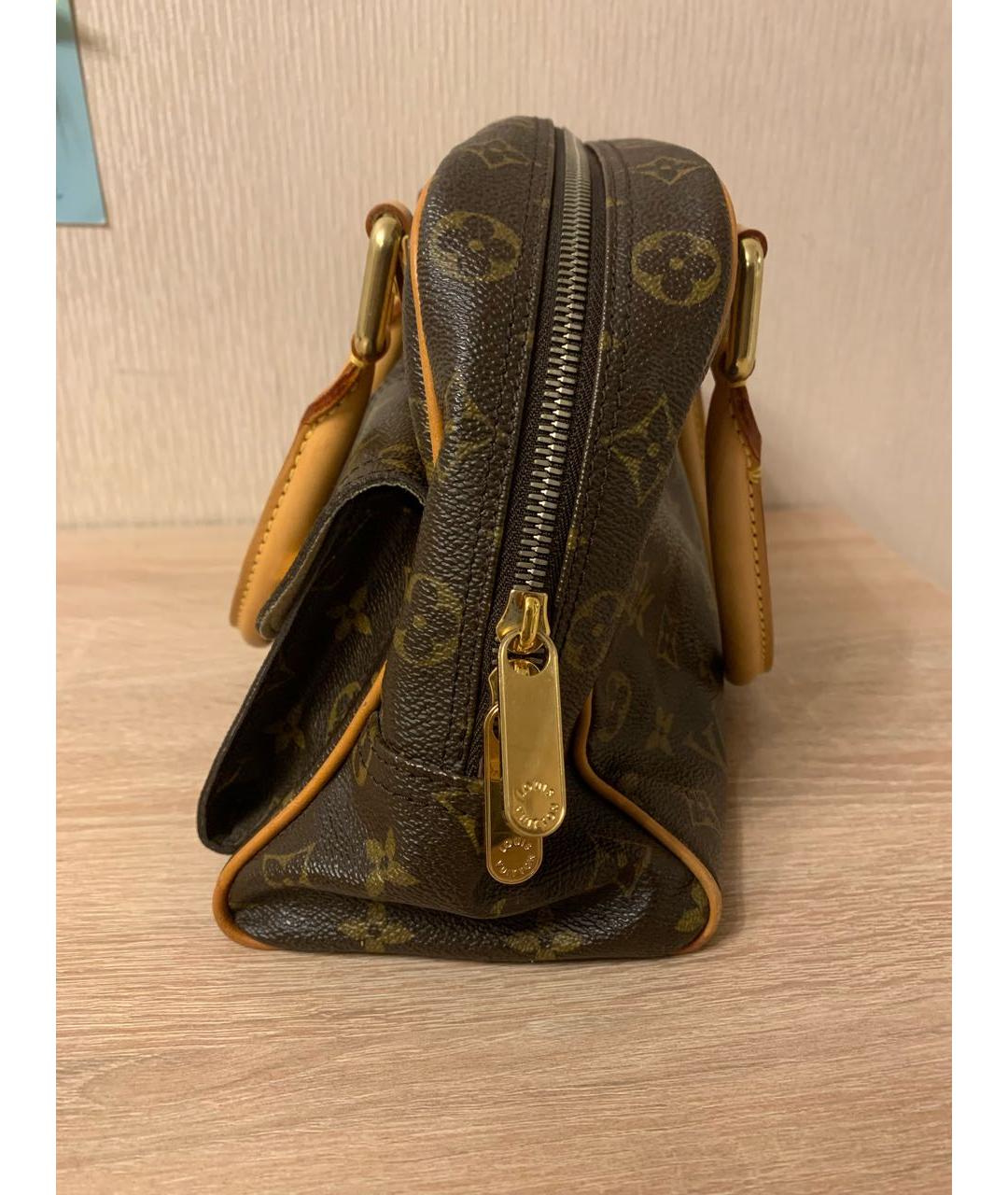 LOUIS VUITTON Коричневая сумка с короткими ручками из канвы, фото 2