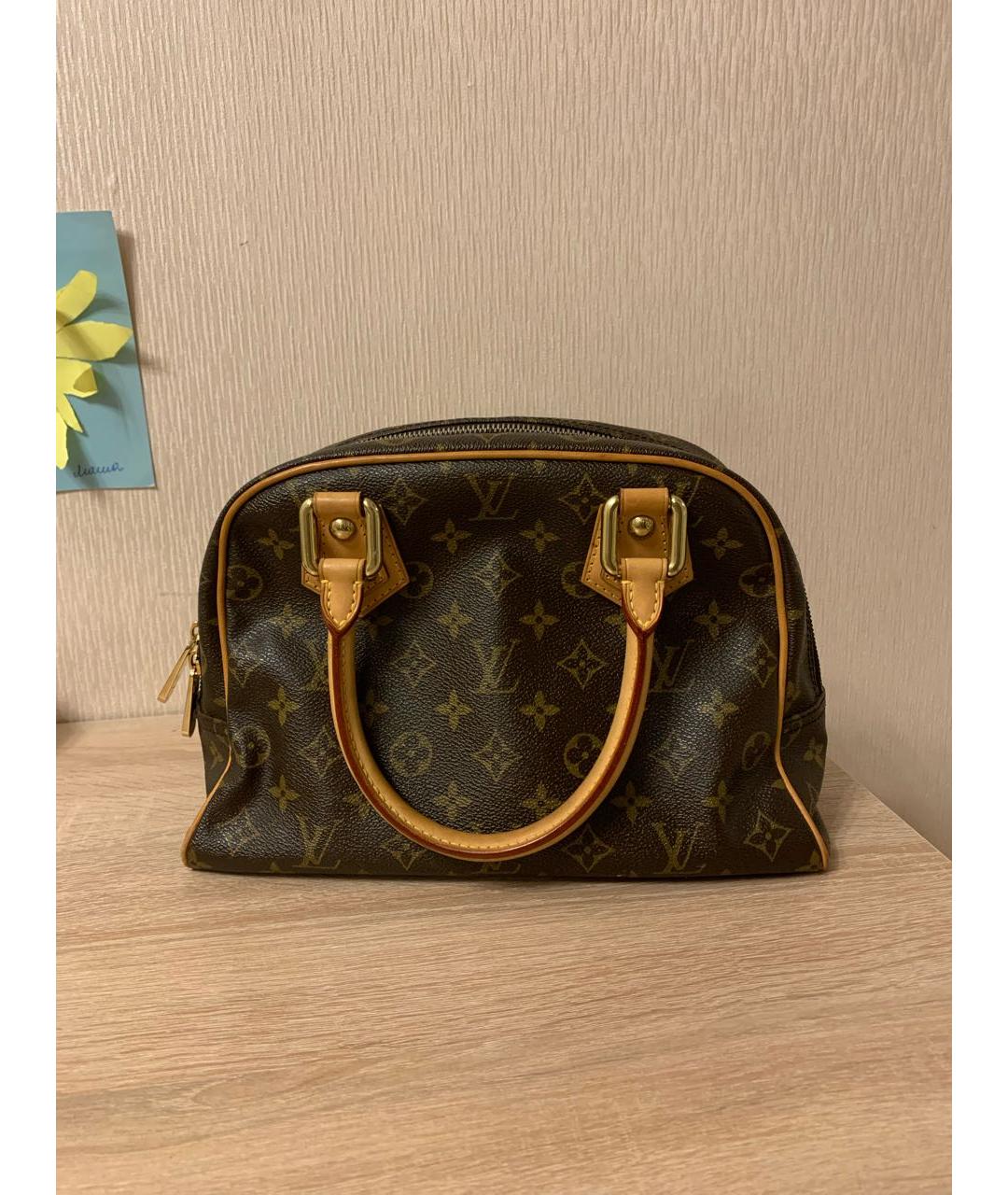 LOUIS VUITTON Коричневая сумка с короткими ручками из канвы, фото 3